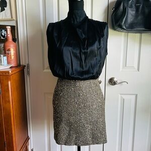 Amanda Uprichard 100% silk black & gold bold minimalist cocktail dress